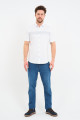Bosmenti Shirt Collar Short Sleeve Striped - GREY