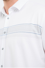 Bosmenti Shirt Collar Short Sleeve Striped - MINT