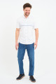 Bosmenti Shirt Collar Short Sleeve Striped - GREY