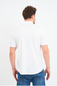 Bosmenti Shirt Collar Short Sleeve Striped - BLUE