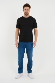 Bosmenti Crew Neck Short Sleeve T-Shirt - BLACK