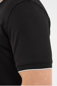 Bosmenti Crew Neck Short Sleeve T-Shirt - BLACK