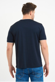 Bosmenti Crew Neck Short Sleeve T-Shirt - NAVY