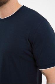 Bosmenti Crew Neck Short Sleeve T-Shirt - NAVY