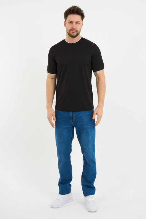 Bosmenti Crew Neck Short Sleeve T-Shirt - BROWN