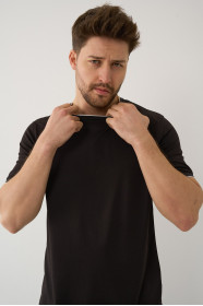 Bosmenti Crew Neck Short Sleeve T-Shirt - BROWN