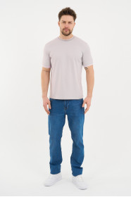 Bosmenti Crew Neck Short Sleeve T-Shirt - LILAC