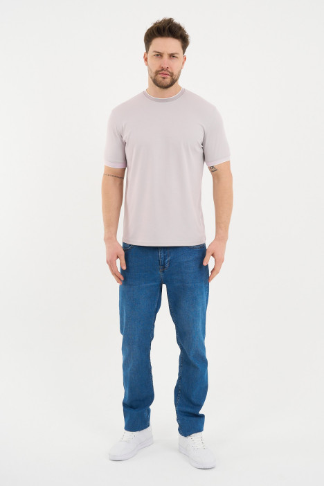 Bosmenti Crew Neck Short Sleeve T-Shirt - LILAC