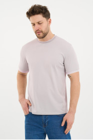 Bosmenti Crew Neck Short Sleeve T-Shirt - LILAC