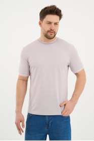 Bosmenti Crew Neck Short Sleeve T-Shirt - LILAC