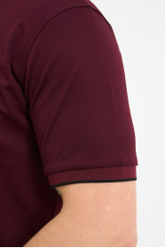 Bosmenti Crew Neck Short Sleeve T-Shirt - BURGUNDY