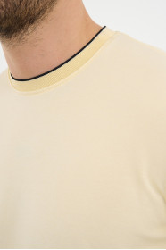 Bosmenti Crew Neck Short Sleeve T-Shirt - YELLOW