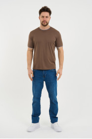 Bosmenti Crew Neck Short Sleeve T-Shirt - MINK