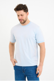 Bosmenti Crew Neck Short Sleeve T-Shirt - LIGHT BLUE