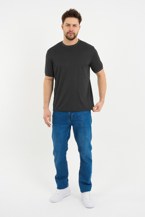 Bosmenti Crew Neck Short Sleeve T-Shirt - DARK GREEN