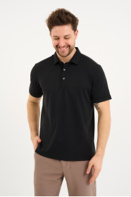 Bosmenti Polo Collar Short Sleeve - BLACK