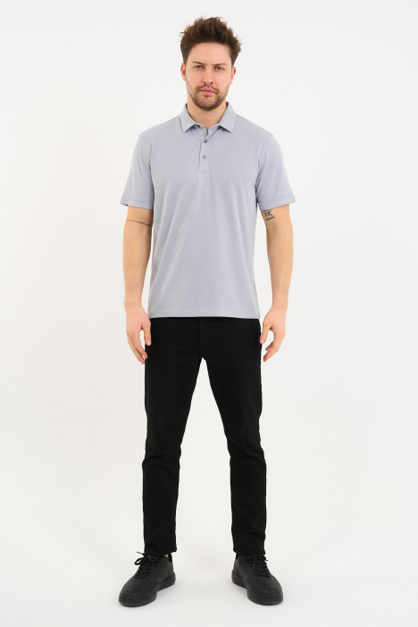 Bosmenti Polo Collar Short Sleeve - GREY