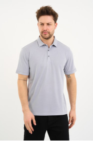 Bosmenti Polo Collar Short Sleeve - GREY