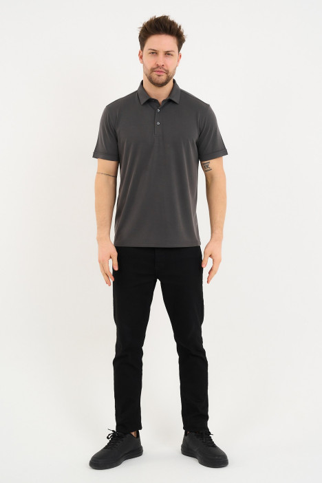 Bosmenti Polo Collar Short Sleeve - SMOKE