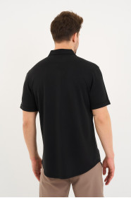 Bosmenti Shirt Collar Short Sleeve - BLACK