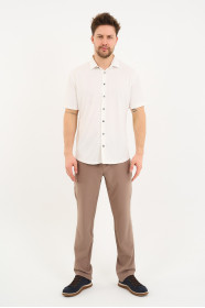 Bosmenti Shirt Collar Short Sleeve - WHITE
