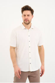 Bosmenti Shirt Collar Short Sleeve - WHITE