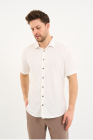 Bosmenti Shirt Collar Short Sleeve - WHITE