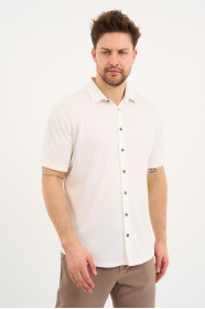 Bosmenti Shirt Collar Short Sleeve - WHITE