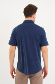 Bosmenti Shirt Collar Short Sleeve - NAVY