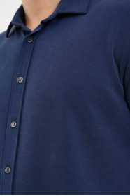 Bosmenti Shirt Collar Short Sleeve - NAVY