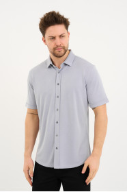 Bosmenti Shirt Collar Short Sleeve - GREY