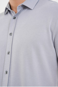 Bosmenti Shirt Collar Short Sleeve - GREY