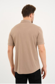 Bosmenti Shirt Collar Short Sleeve - BEIGE