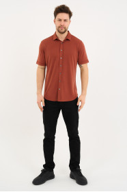 Bosmenti Shirt Collar Short Sleeve - TERRACOTTA