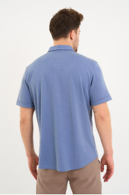Bosmenti Shirt Collar Short Sleeve - INDIGO