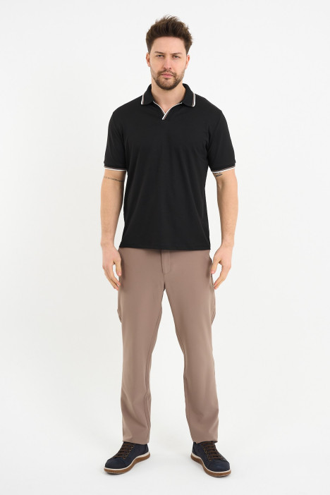 Bosmenti Polo Collar Short Sleeve - BLACK