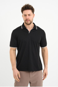 Bosmenti Polo Collar Short Sleeve - BLACK