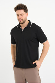 Bosmenti Polo Collar Short Sleeve - BLACK