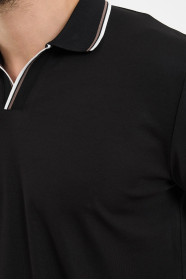 Bosmenti Polo Collar Short Sleeve - BLACK