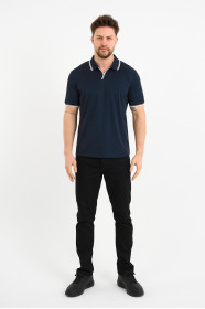 Bosmenti Polo Collar Short Sleeve - NAVY
