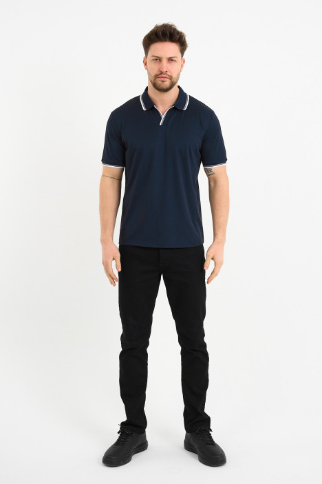 Bosmenti Polo Collar Short Sleeve - NAVY