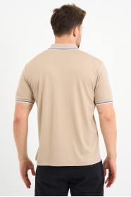 Bosmenti Polo Collar Short Sleeve - BEIGE