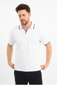 Bosmenti Polo Collar Short Sleeve - WHITE-NAVY