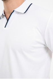 Bosmenti Polo Collar Short Sleeve - WHITE-NAVY