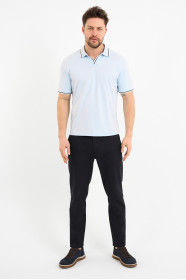 Bosmenti Polo Collar Short Sleeve - BLUE-NAVY