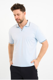 Bosmenti Polo Collar Short Sleeve - BLUE-NAVY