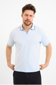 Bosmenti Polo Collar Short Sleeve - BLUE-NAVY