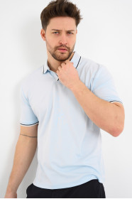 Bosmenti Polo Collar Short Sleeve - BLUE-NAVY