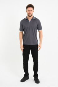 Bosmenti Polo Collar Short Sleeve - SMOKE