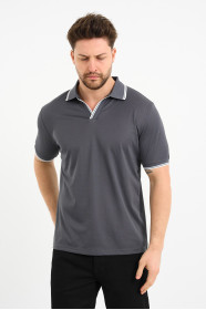 Bosmenti Polo Collar Short Sleeve - SMOKE